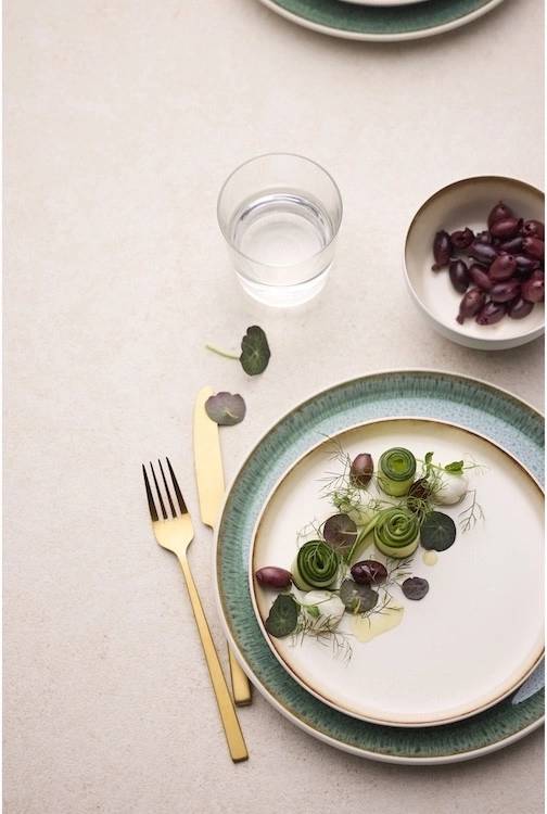 Bitz Kameninový dezertní talíř 21 cm White/Green