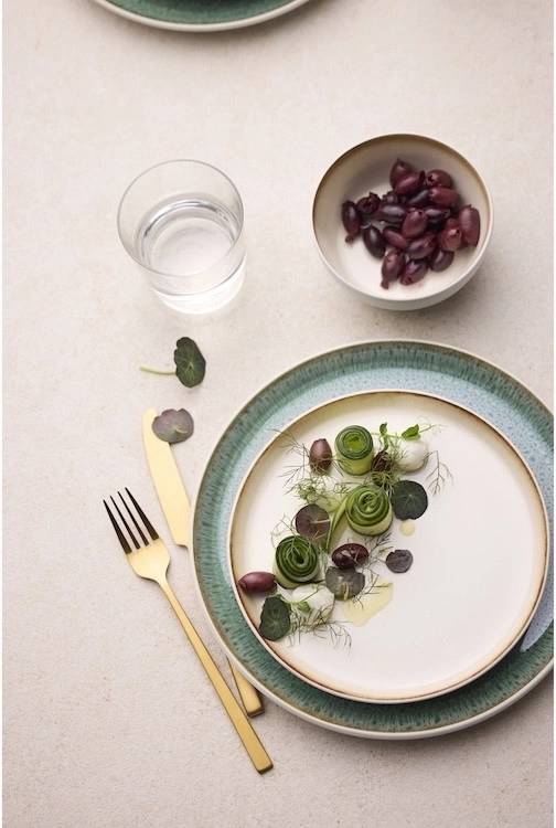 Bitz Kameninový mělký talíř 27 cm White/Green