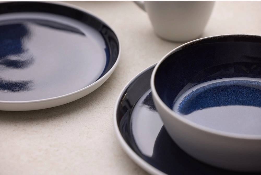 Bitz Kameninová miska na polévku 850 ml  White/Dark Blue