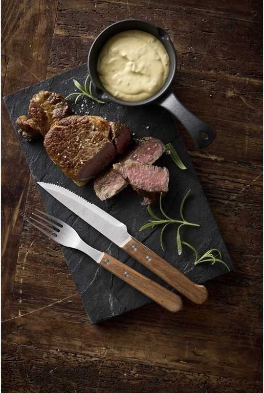 Holm Sada příborů na steaky 8ks Nerez/Akáciové dřevo