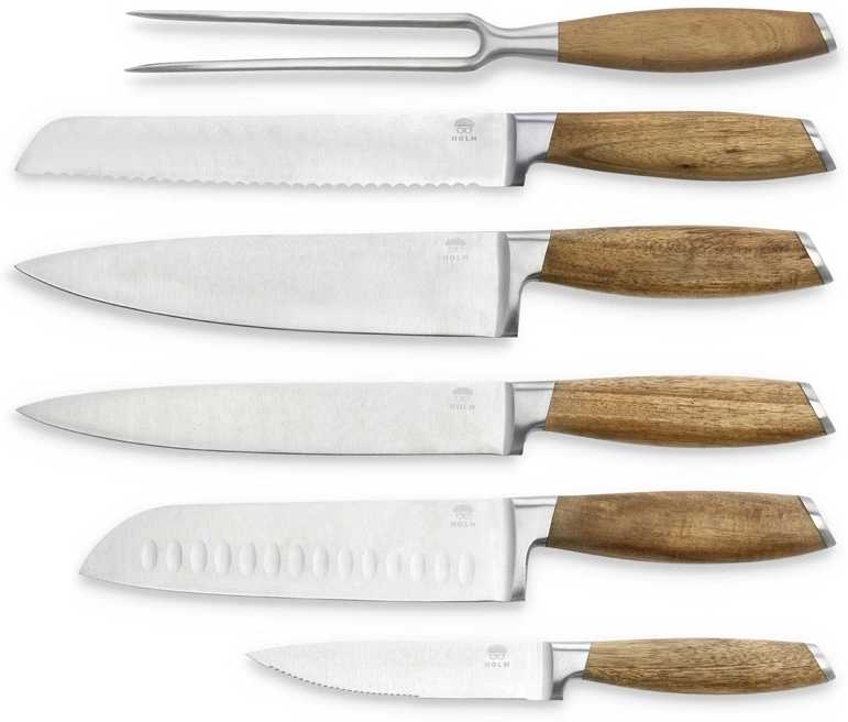 Holm Set nožů 6ks Nerez/Akáciové dřevo