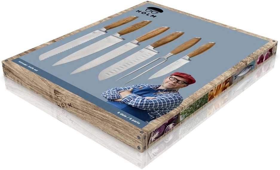 Holm Set nožů 6ks Nerez/Akáciové dřevo