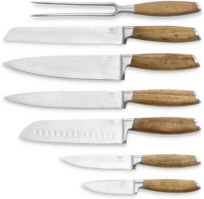 Holm Set nožů 7ks Nerez/Akáciové dřevo