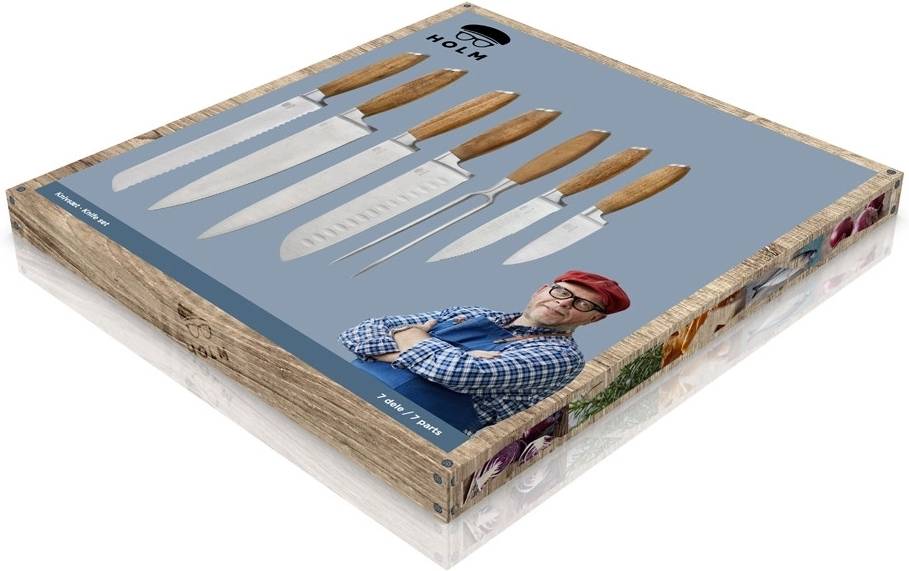 Holm Set nožů 7ks Nerez/Akáciové dřevo