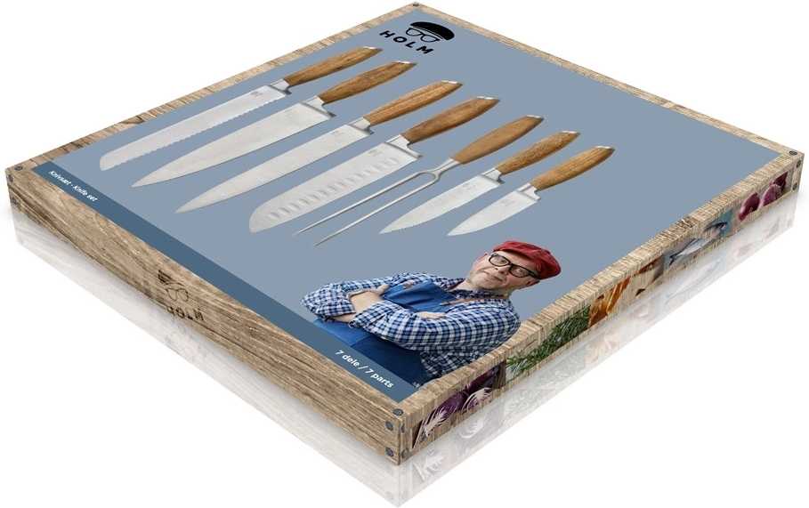Holm Set nožů 7ks Nerez/Akáciové dřevo