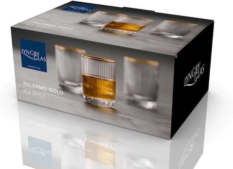 Lyngby Glas Sklenice na panáka Palermo Gold 6cl (6 ks)