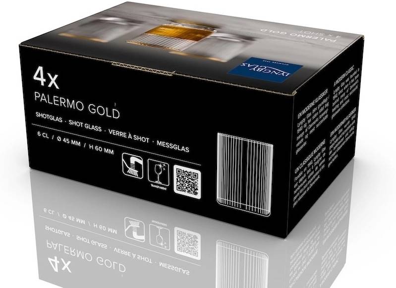 Lyngby Glas Sklenice na panáka Palermo Gold 6cl (6 ks)