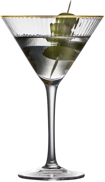 Lyngby Glas Sklenice na martini Palermo Gold 25 cl (4 ks)