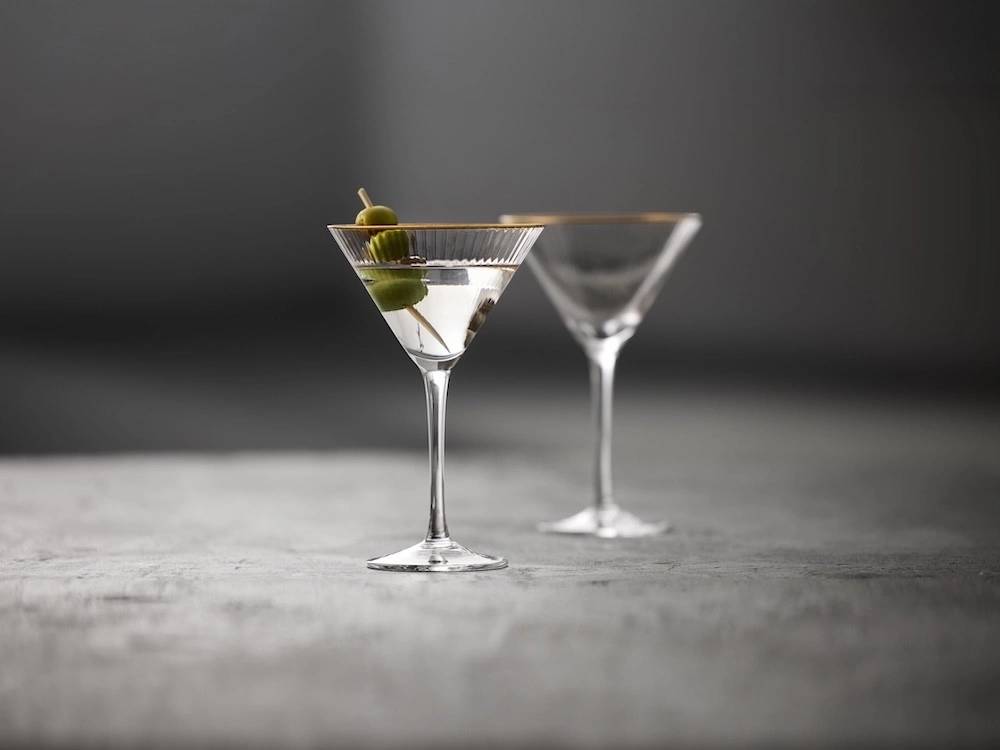 Lyngby Glas Sklenice na martini Palermo Gold 25 cl (4 ks)