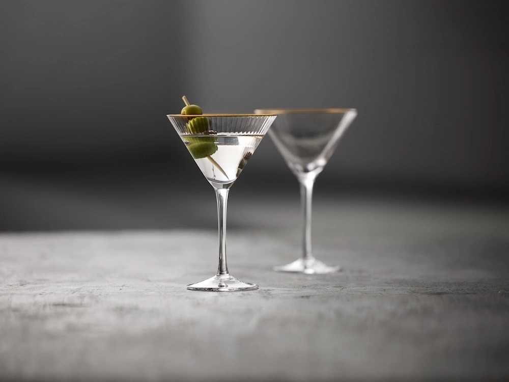 Lyngby Glas Sklenice na martini Palermo Gold 25 cl (4 ks)