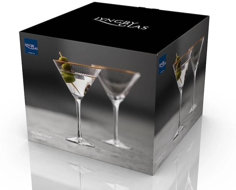 Lyngby Glas Sklenice na martini Palermo Gold 25 cl (4 ks)