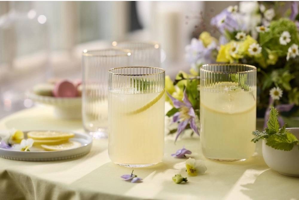 Lyngby Glas Sklenice Palermo Gold 50 cl (4 ks)