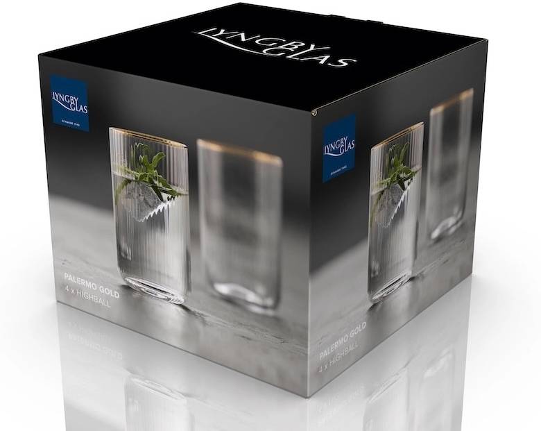 Lyngby Glas Sklenice Palermo Gold 50 cl (4 ks)