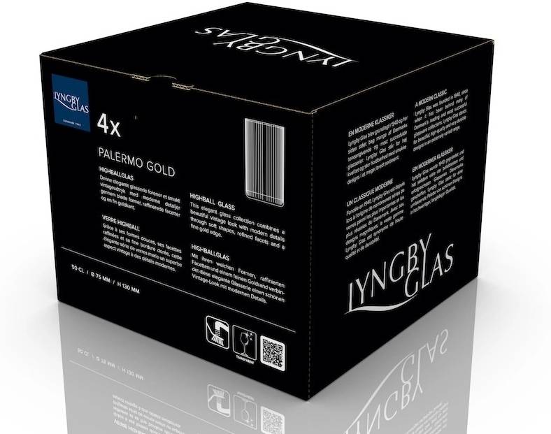 Lyngby Glas Sklenice Palermo Gold 50 cl (4 ks)