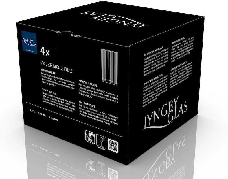 Lyngby Glas Sklenice Palermo Gold 50 cl (4 ks)