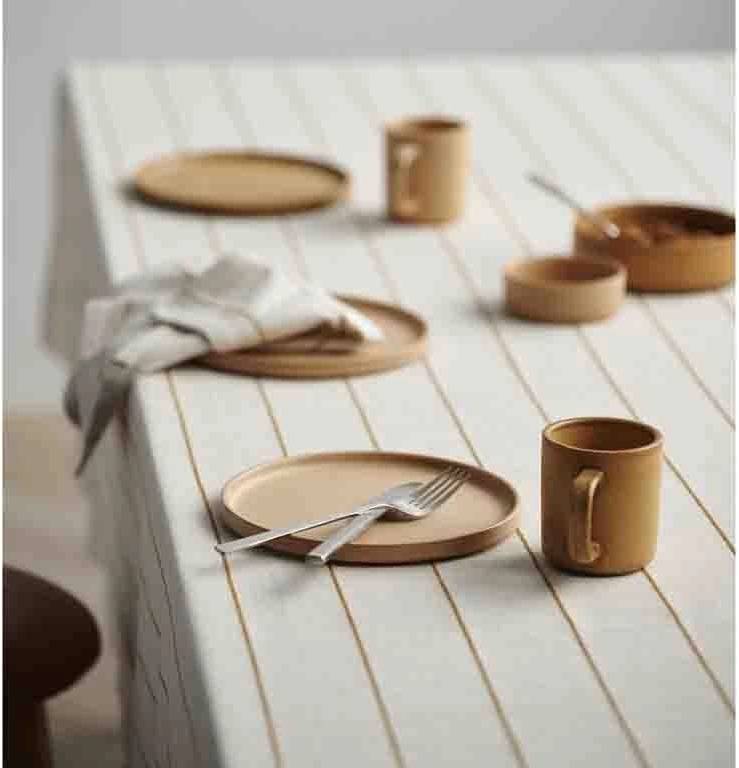 Södahl Kuchyňský ubrus 140x270 Line Offwhite/Gold