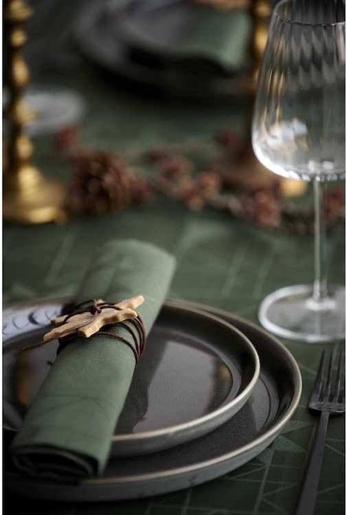 Södahl Kuchyňský ubrus ⌀180 cm Christmas Star Forest green