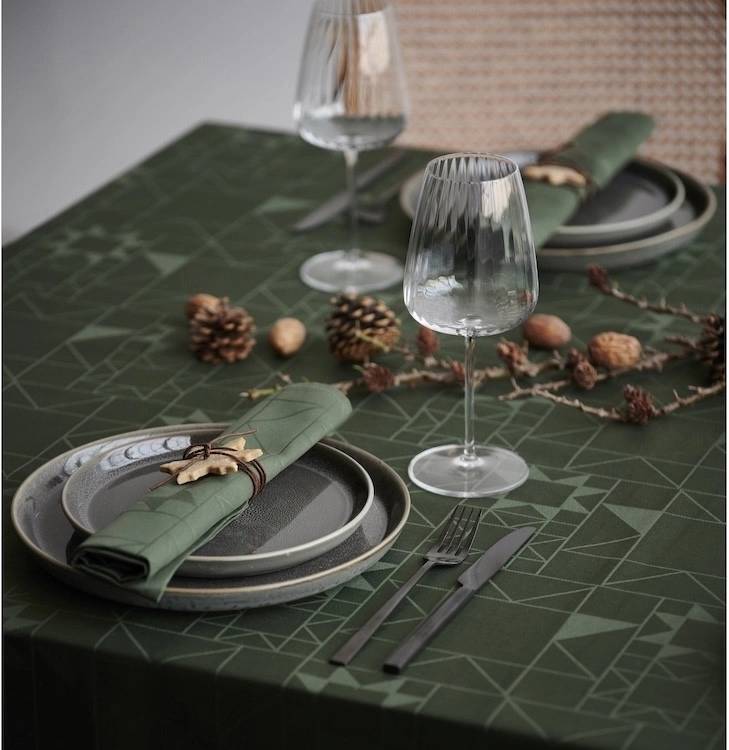 Södahl Kuchyňský ubrus ⌀180 cm Christmas Star Forest green