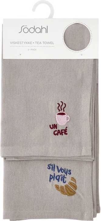 Södahl Kuchyňská utěrka 50x70 Bistro (sada 2 ks) Coffee brown