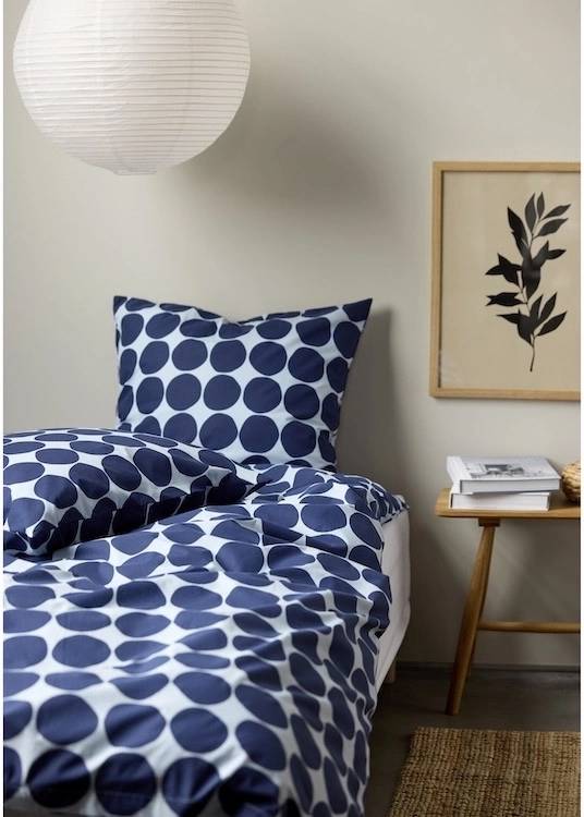 Södahl Bavlněné povlečení 140x220 Bubbles Linen blue