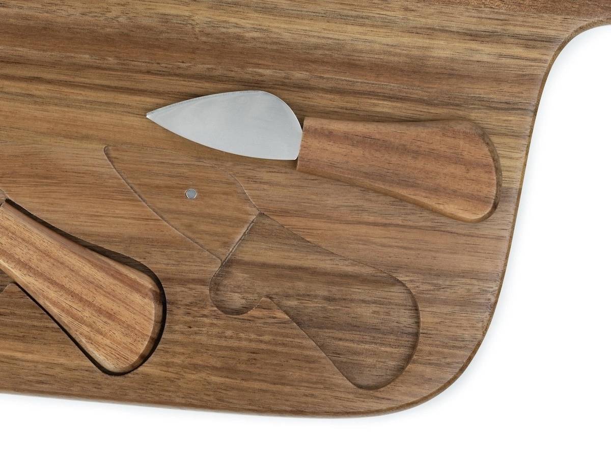Leopold Vienna Akáciové krájecí prkénko na sýr a sada 3 nožů Oviedo