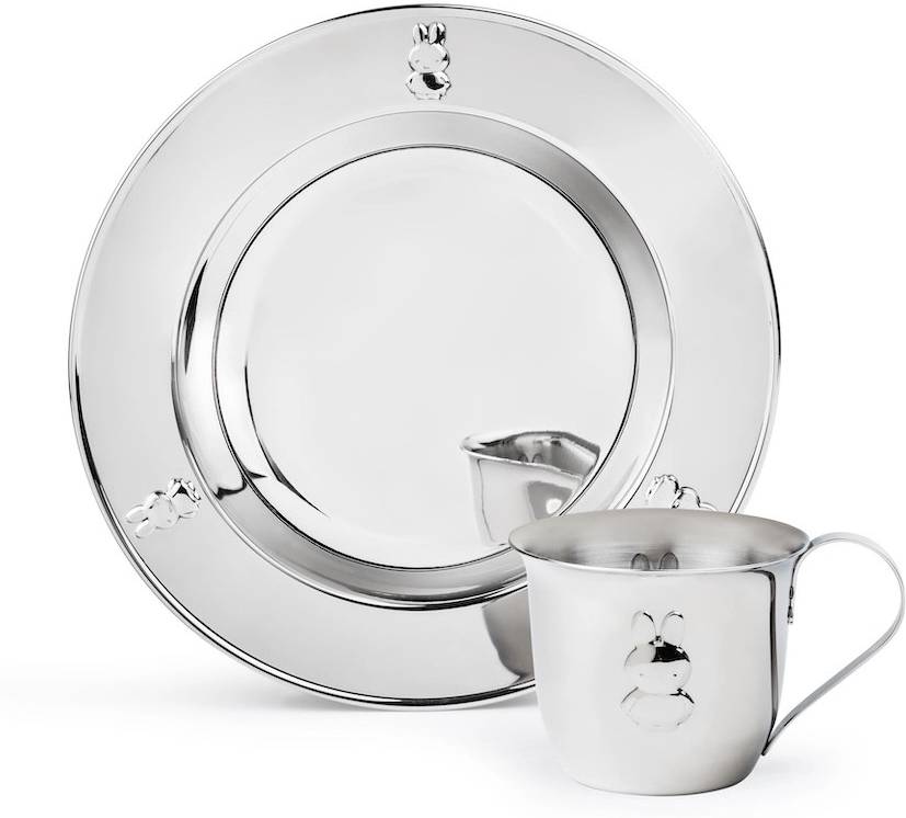 Zilverstad Sada dětského hrníčku a talíře Miffy z nerezové oceli