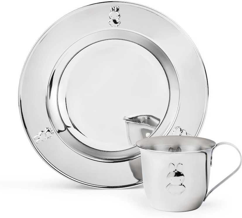 Zilverstad Sada dětského hrníčku a talíře Miffy z nerezové oceli