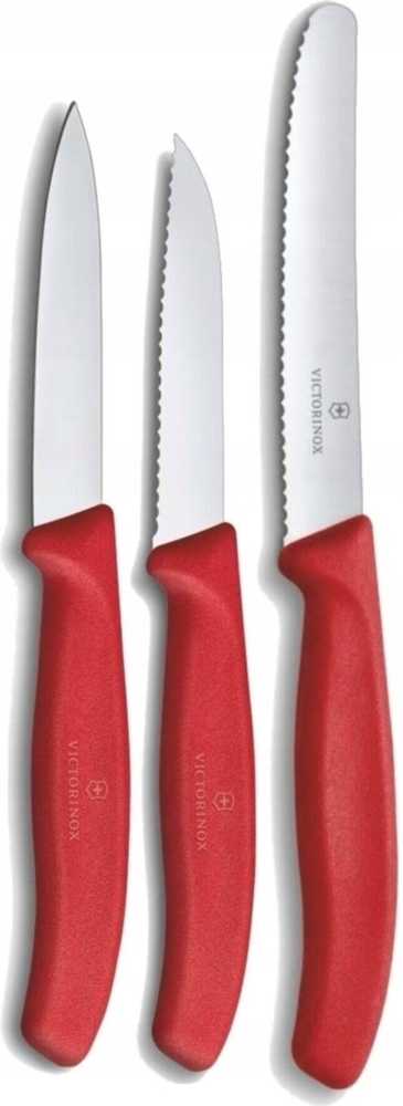 Victorinox Sada nožů na loupání 3 ks, červené, Swiss Classic