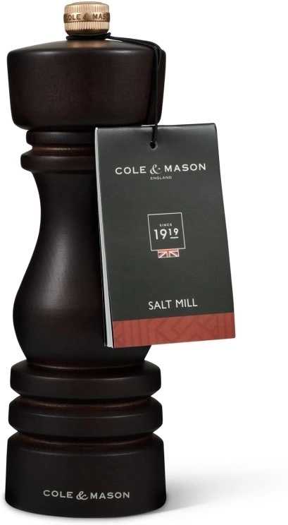 Cole & Mason Mlýnek na sůl London Chocolate Wood Precision+ 18 cm