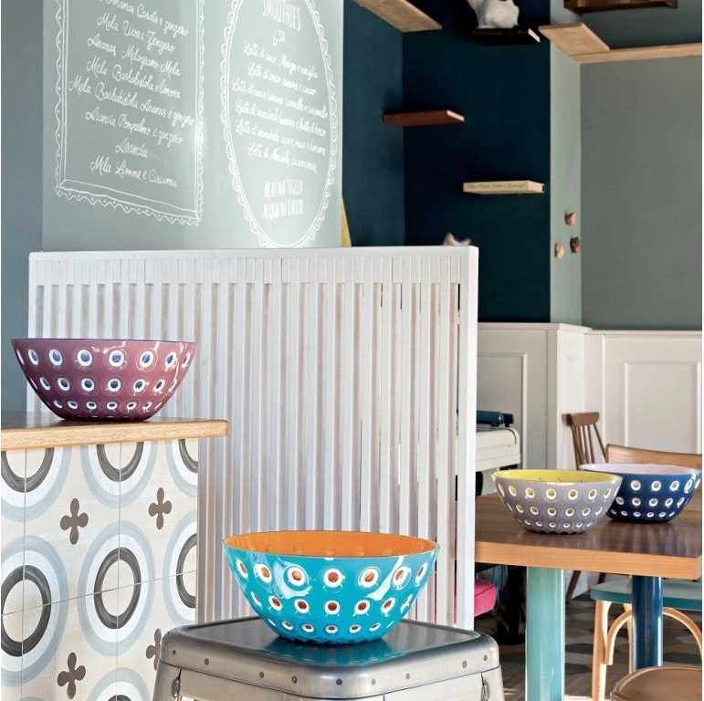 Guzzini Mísa Le Murrine 25 cm modrá, oranžová, bílá