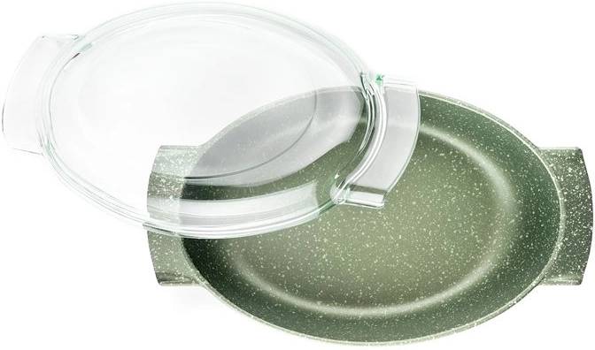 Risoli Oválná pečicí pánev Dr. Green s poklicí 36x24 cm