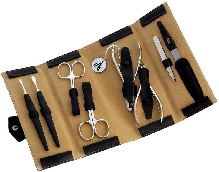 Alpen Manikúrní sada rolovací kožená 8 ks Black Tabacco