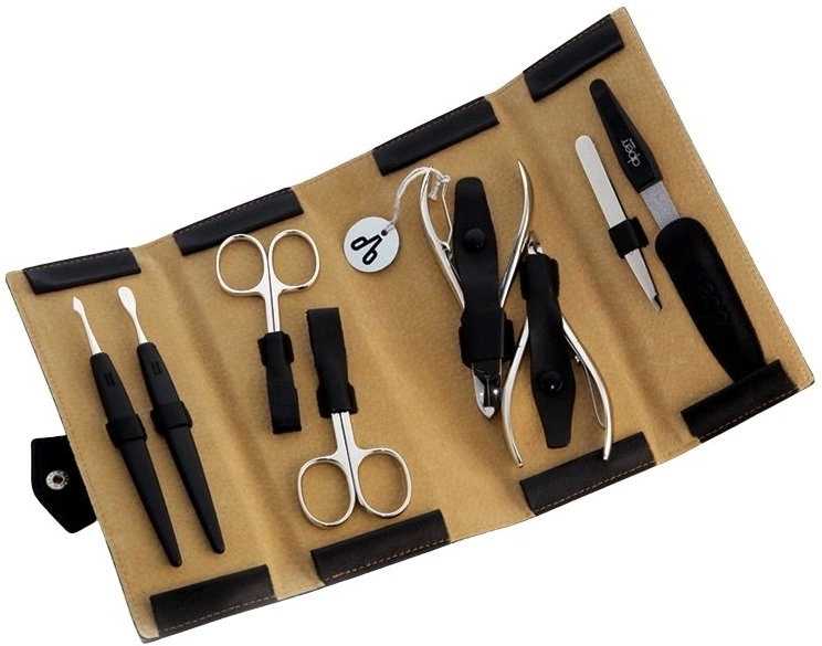 Alpen Manikúrní sada rolovací kožená 8 ks Black Tabacco