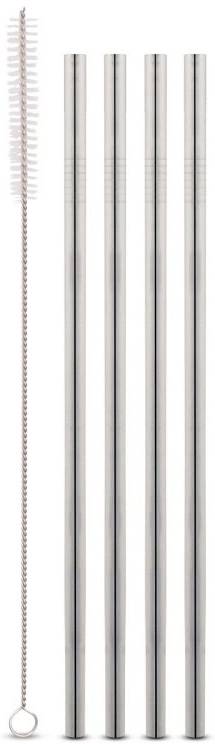 Weis Sada 4 nerezových brček tenkých s kartáčkem na čištění