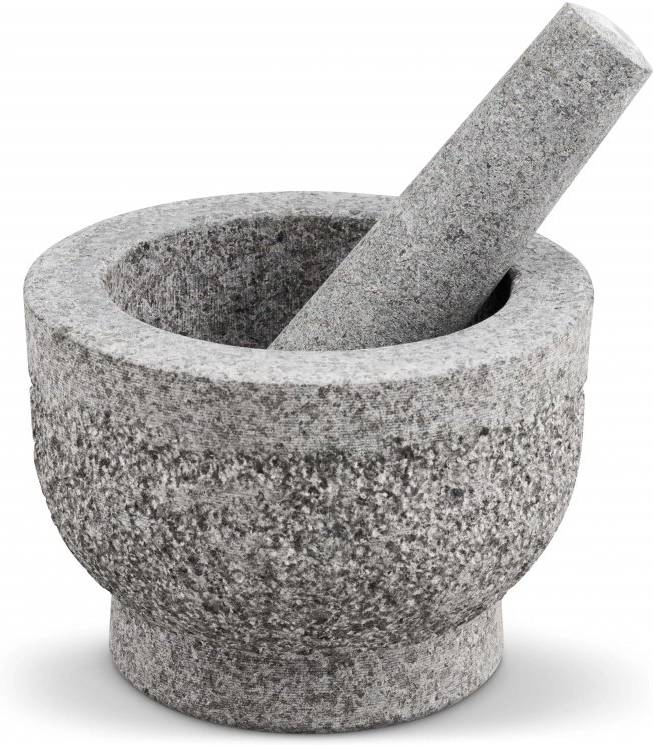 Cole & Mason Hmoždíř granitový s tloučkem 11 cm světle šedý