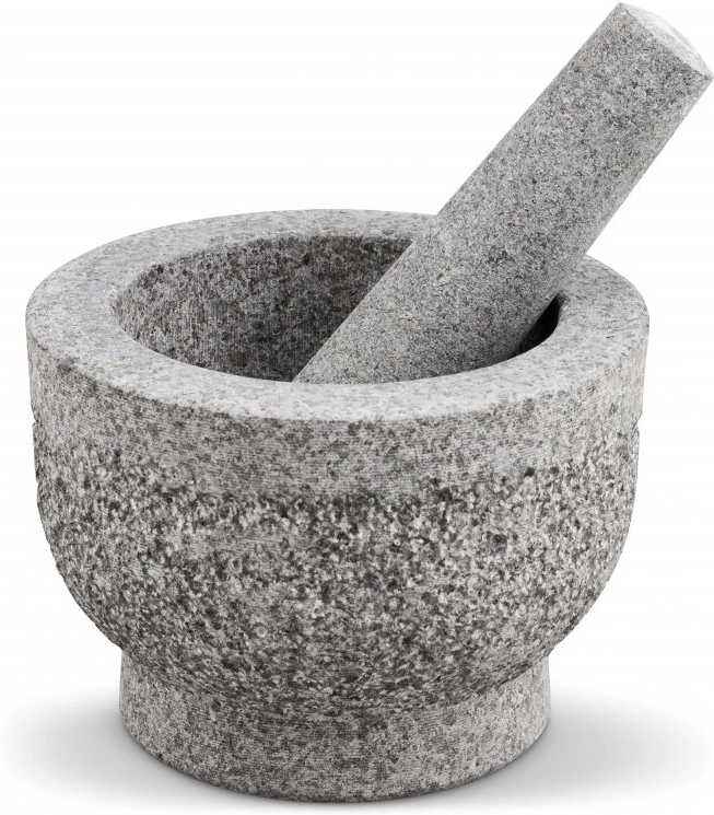 Cole & Mason Hmoždíř granitový s tloučkem 11 cm světle šedý