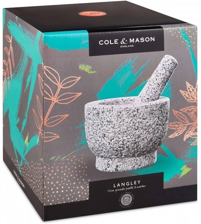 Cole & Mason Hmoždíř granitový s tloučkem 11 cm světle šedý