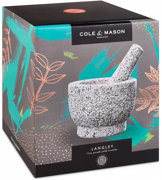 Cole & Mason Hmoždíř granitový s tloučkem 11 cm světle šedý