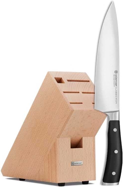 Wüsthof Kuchařský nůž CLASSIC IKON 20 cm s blokem z bukového dřeva na 5 nožů