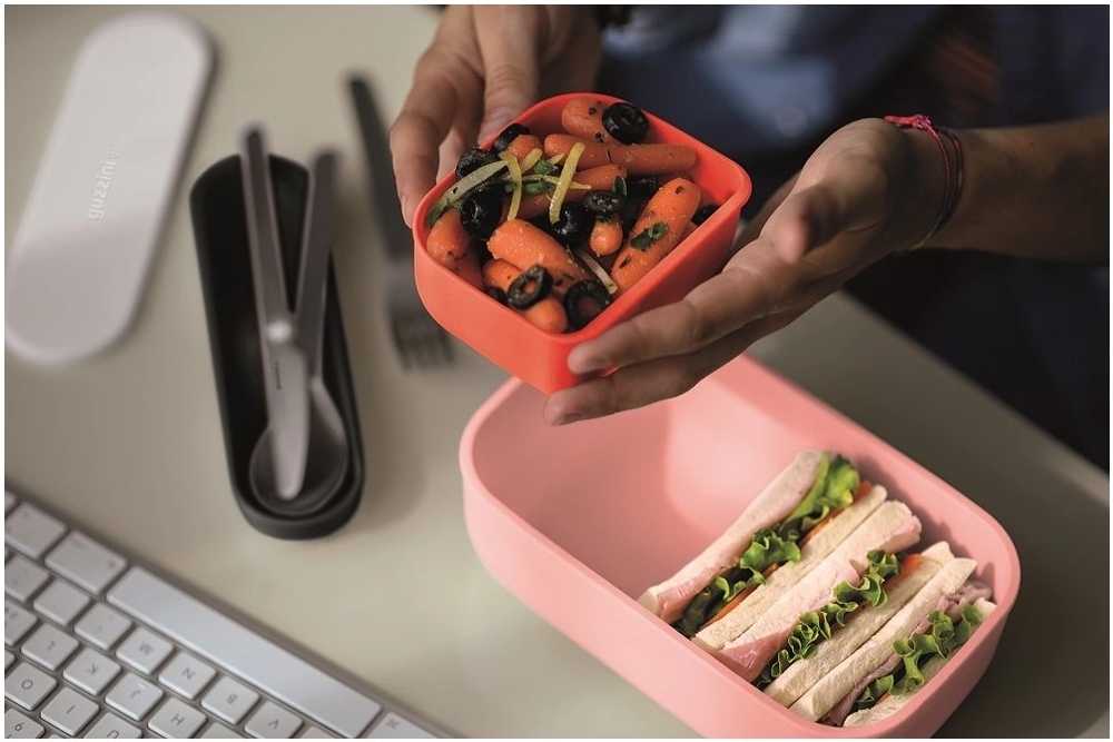 Guzzini Box na oběd s vnitřní krabičkou červený