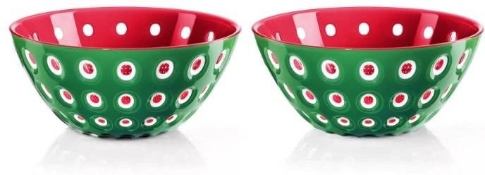 Guzzini Sada 2 misek Le Murrine 12 cm zelená, červená, bílá