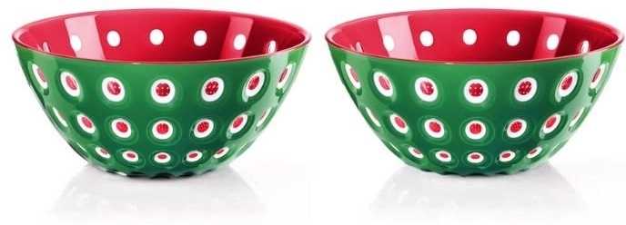 Guzzini Sada 2 misek Le Murrine 12 cm zelená, červená, bílá