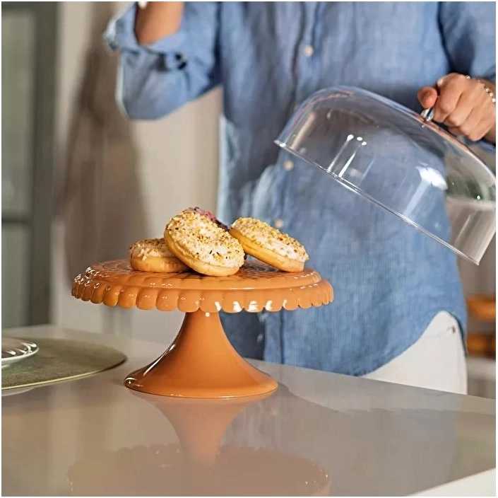 Guzzini Stojan na dort s poklopem Tiffany 30 cm terracotta