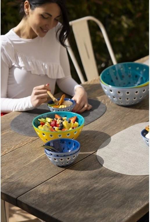 Guzzini Mísa Le Murrine 20 cm žlutá, bílá, akvamarínová