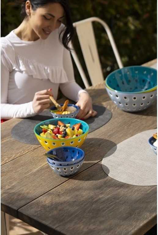 Guzzini Mísa Le Murrine 20 cm žlutá, bílá, akvamarínová