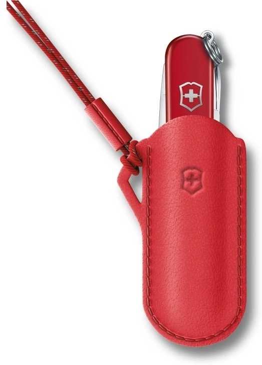 Victorinox Kožené pouzdro pro kapesní nůž Classic Style Icon červené