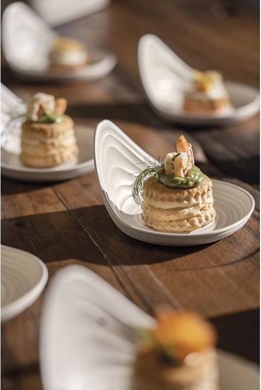 Guzzini Talířky na jednohubky Tierra 2 ks bílé