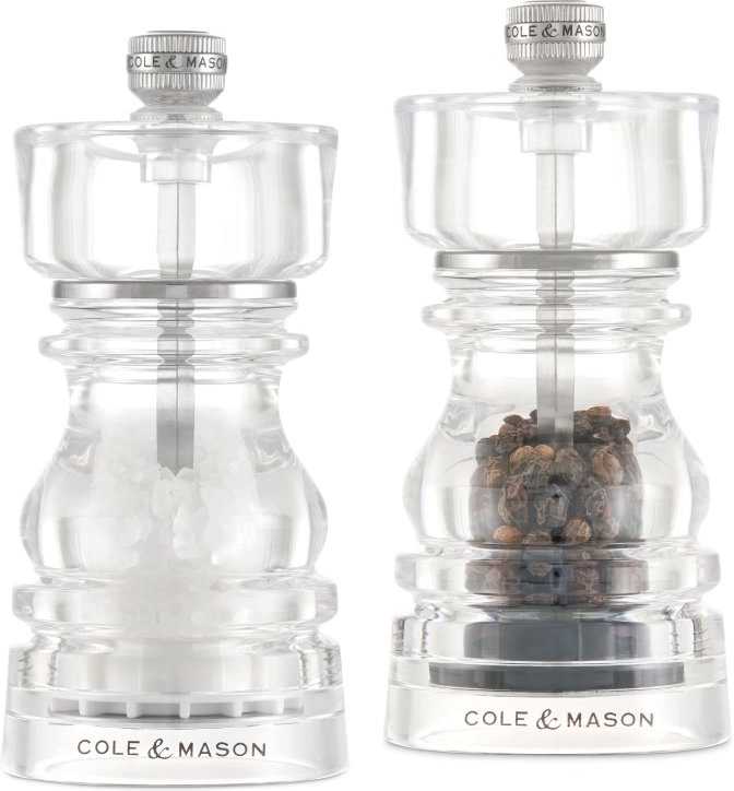 Cole & Mason Sada mlýnků na sůl a pepř London Acrylic Precision+ 13 cm