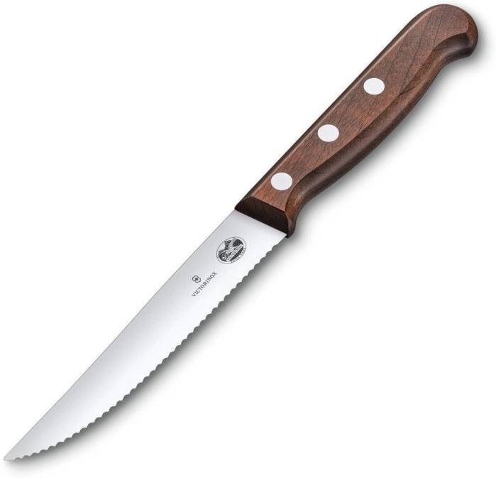 Victorinox Sada steakových nožů 12 cm s dřevěnou rukojetí 2 ks vlnkované ostří