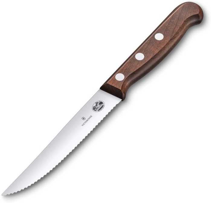 Victorinox Sada steakových nožů 12 cm s dřevěnou rukojetí 2 ks vlnkované ostří
